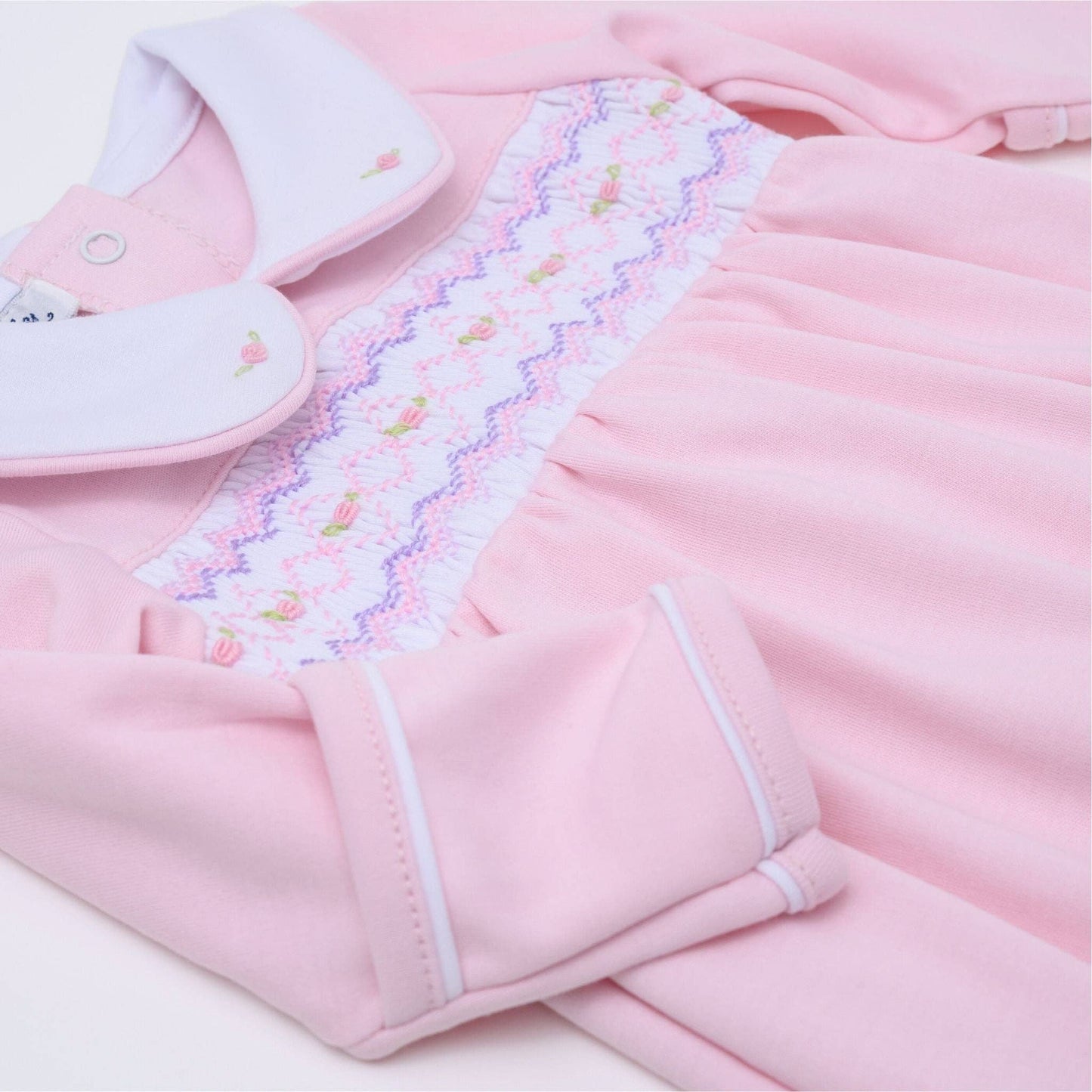 Magnolia Baby - Hazel Smocked Gathered Gown - Pink: Newborn