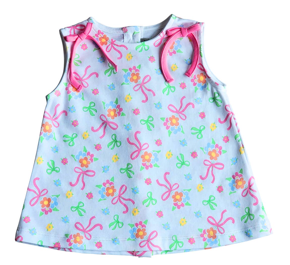 Lazos y Flores Bebé niña Popover Algodón Pima
