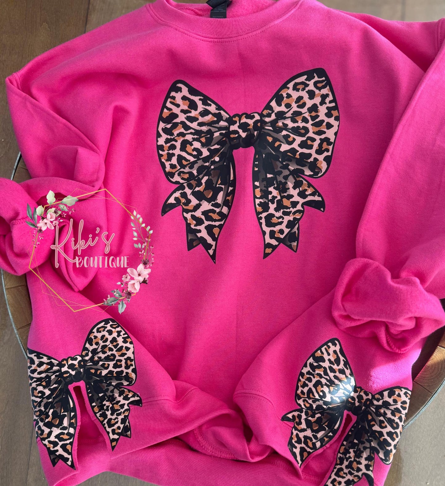 Cheetah Coquette with Side Bow Crewneck