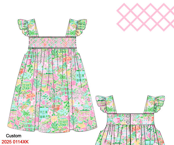 Palm Paradise Smocked Dress