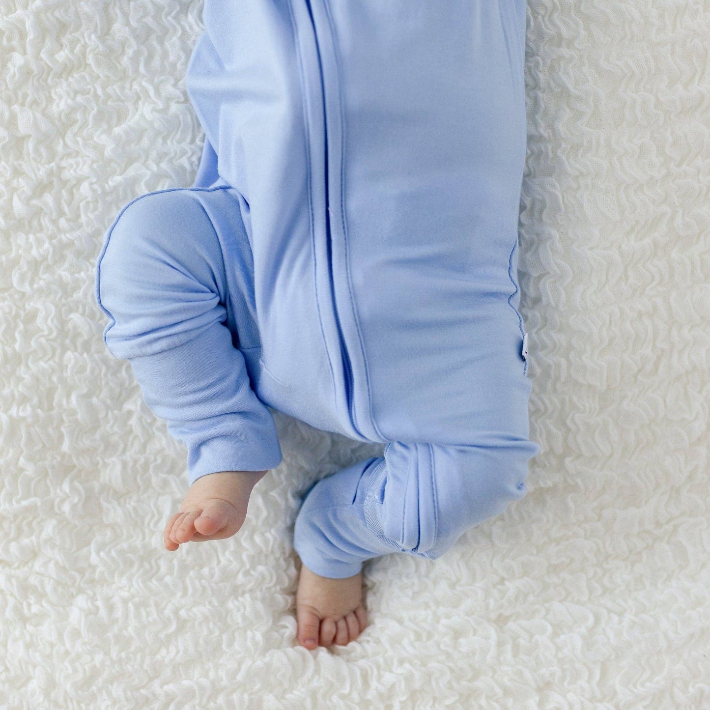 Laree + Co. - Lillian Trisomy 18 Blue Bamboo Convertible Footie (Restock): 0_3M