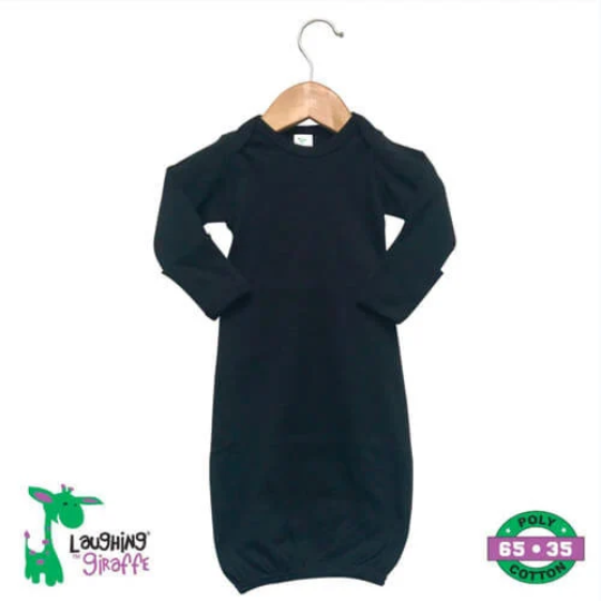 Laughing Giraffe - Baby Sleeping Gown Fold Over Mittens | Open Sizing: Oatmeal / 0-3 months