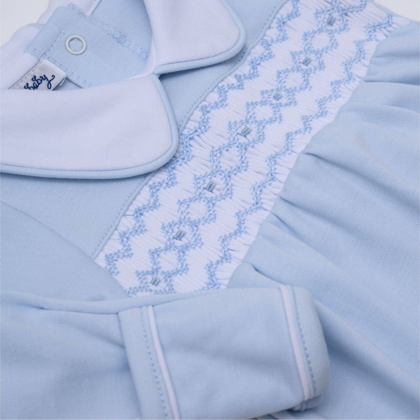 Magnolia Baby - Hudson Smocked Footie - Light Blue: 6 Months
