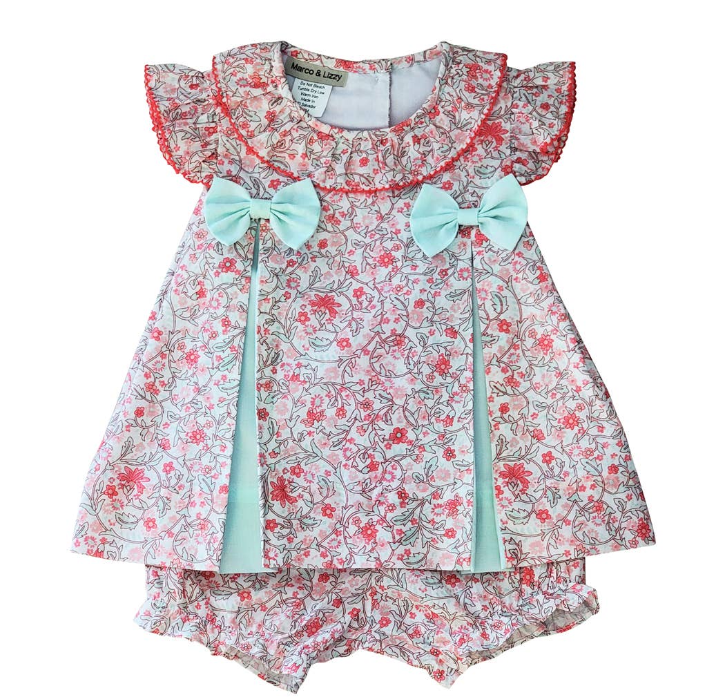 Peggy & Tom Conjunto de pañales para bebé niña floral y menta