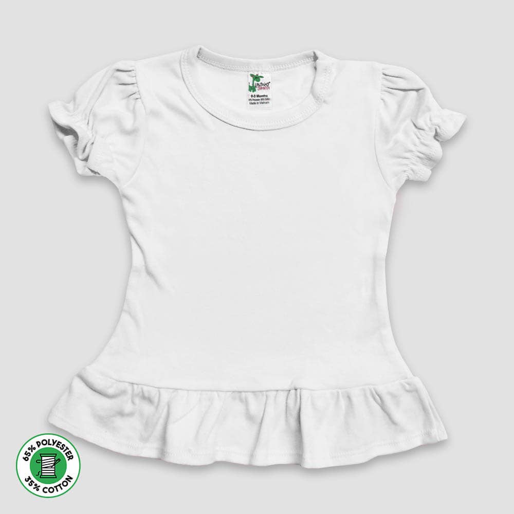 Laughing Giraffe - Toddler & Kids Puff Sleeve Ruffle Peplum Top | Open Sizing: M (8T) / Pink