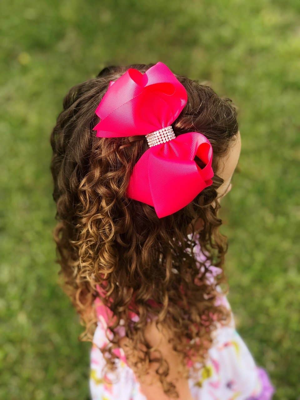 Lazos para el cabello con nudo central y diamantes de imitación de gran tamaño: Rojo