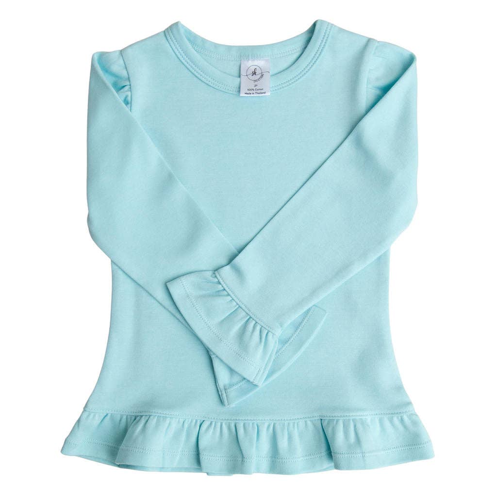 SK Blanks - Long Sleeve Ruffle Shirt: White / 2