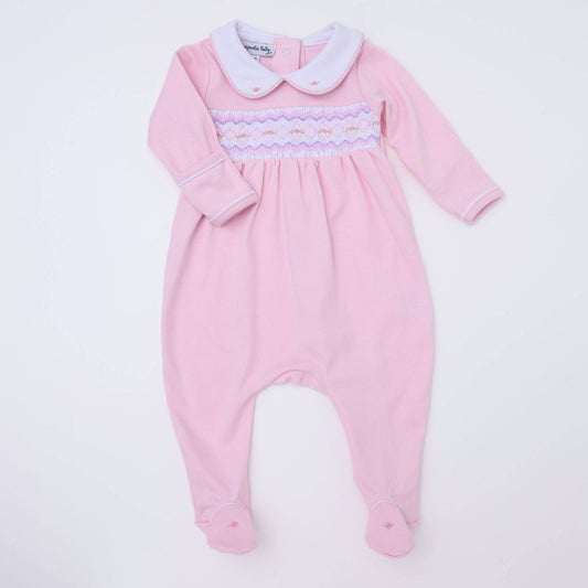 Magnolia Baby - Hazel Smocked Footie - Pink: 3 Months