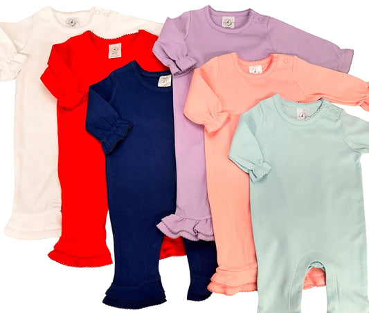 SK Blanks - Ruffle Romper: Navy / 12-18M