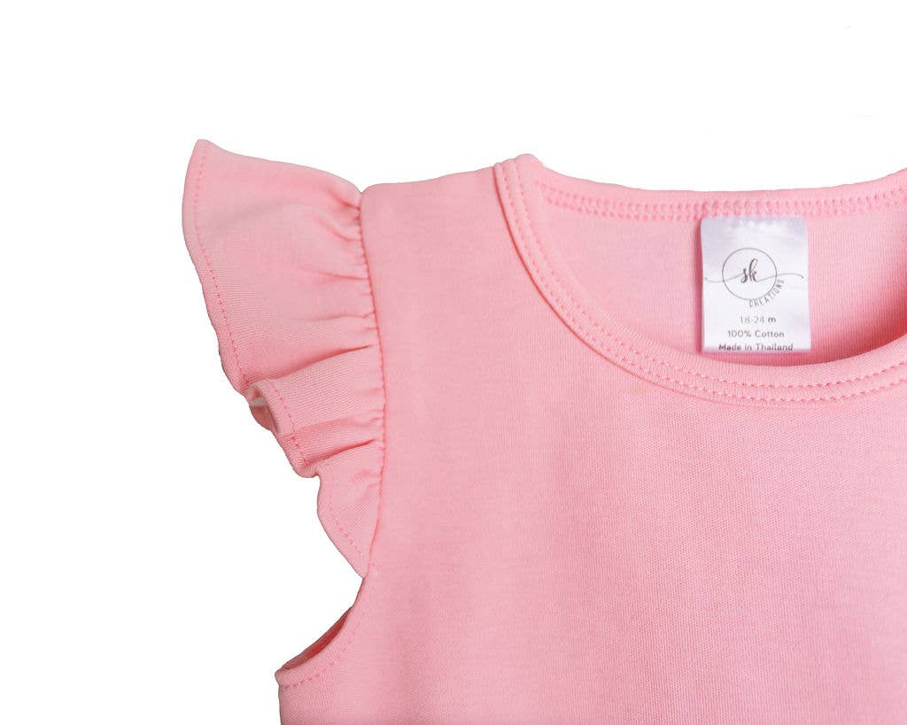 SK Blanks - Flutter Sleeve Bubble: Pink / 2T