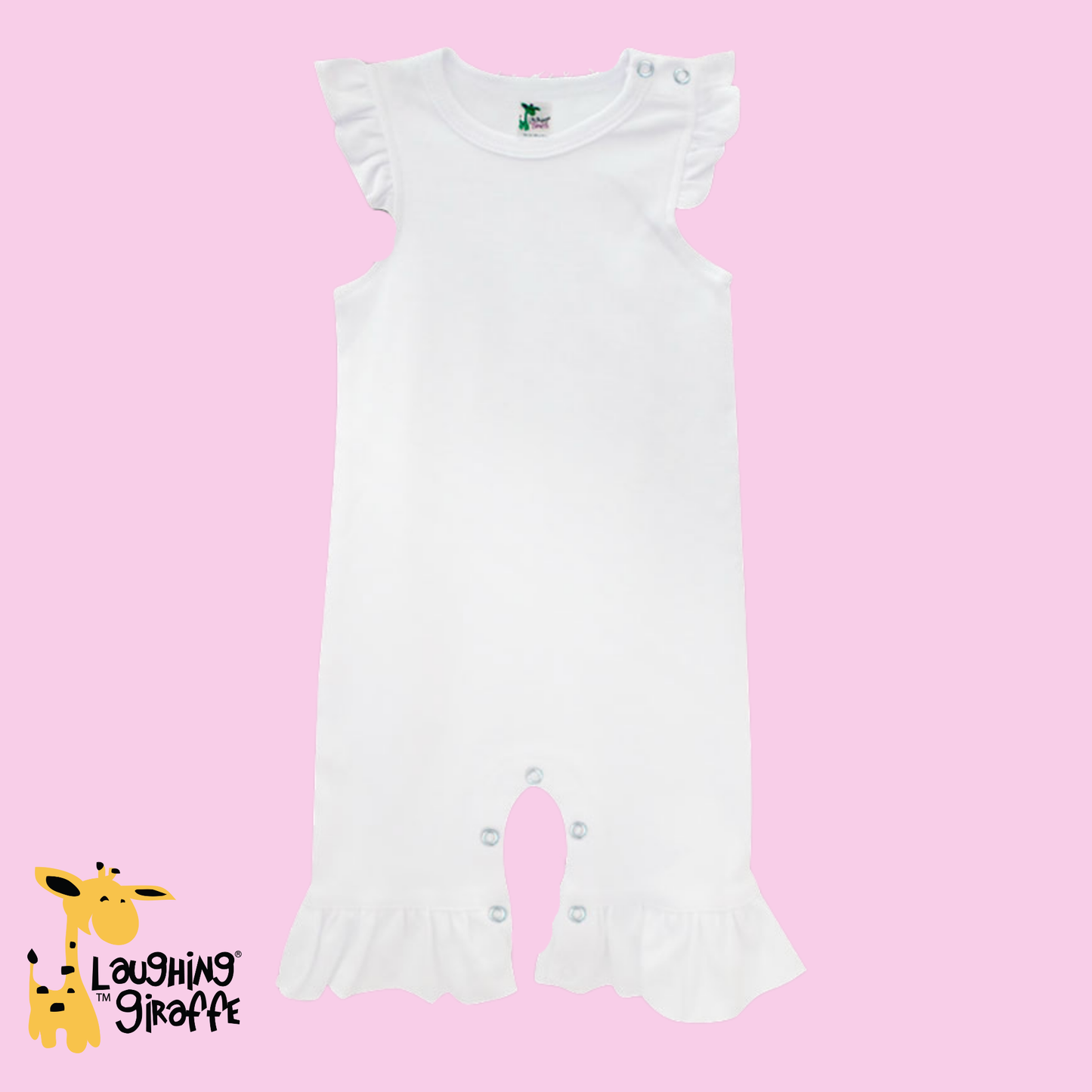 Laughing Giraffe - Baby Flutter Ruffle Sleeve Romper Polyester | No Minimums: 3-6 months