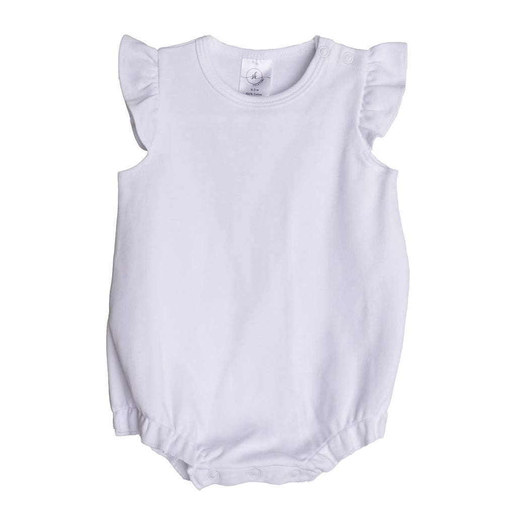 SK Blanks - Flutter Sleeve Bubble: White / 0-3M