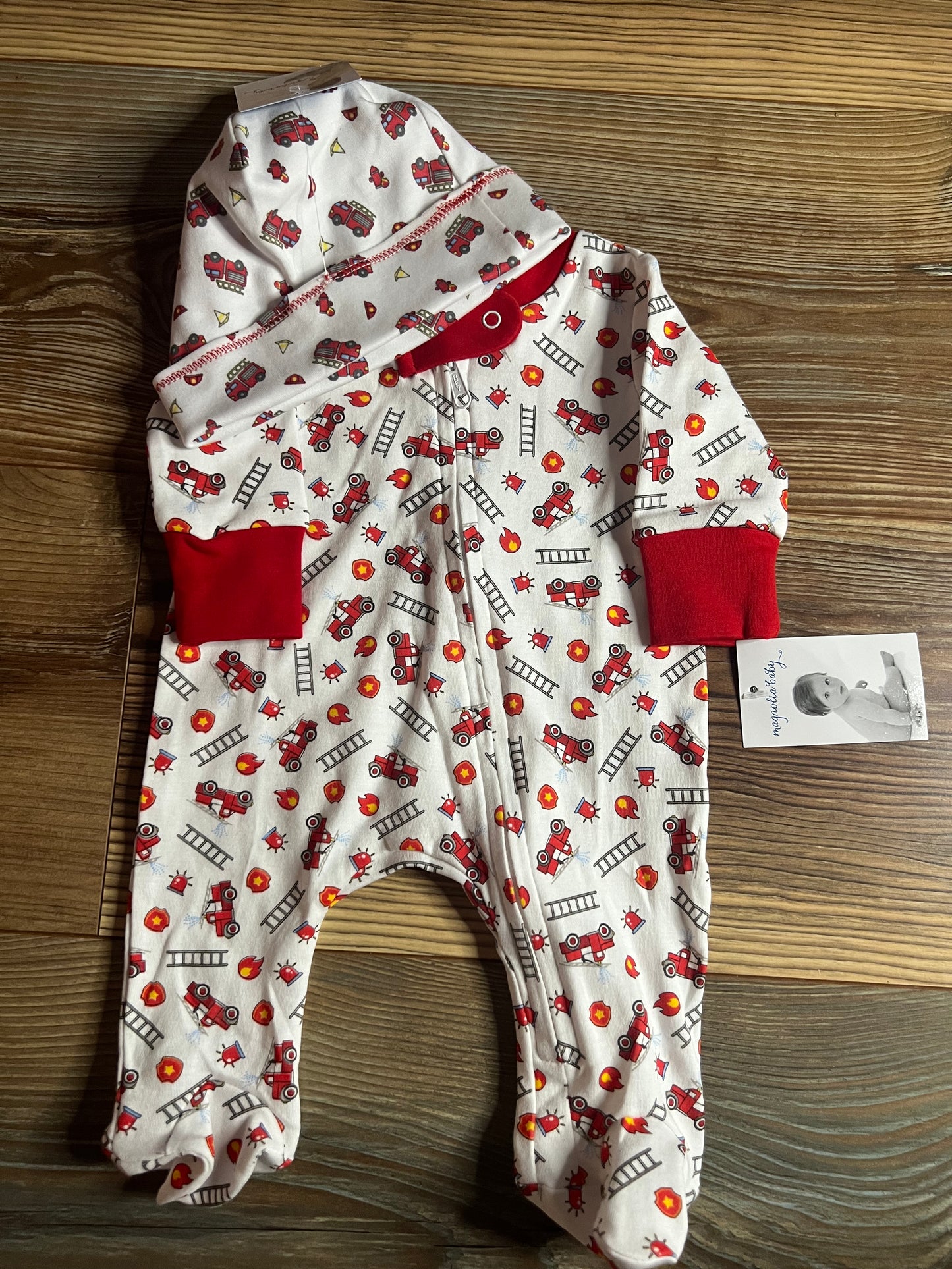 Hurry, Hurry Drive the Firetruck Footed Romper