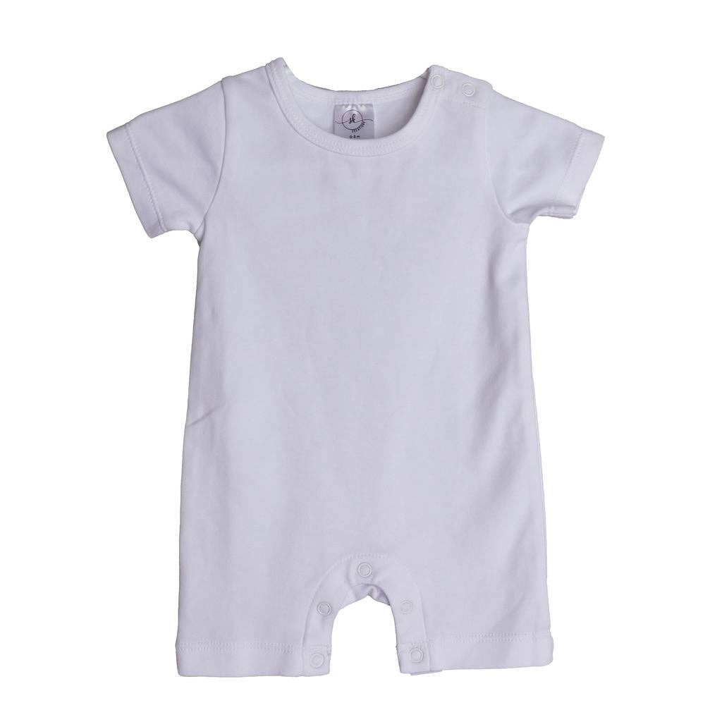 SK Blanks - Unisex Short Sleeve Romper: 18-24M / White