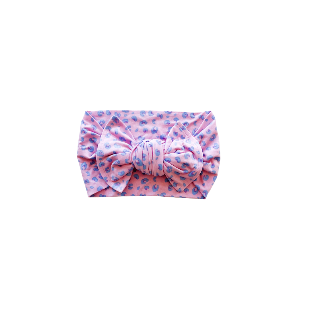 Laree + Co. - Lillian Leopard Bamboo Headwrap Bow: 0_6M