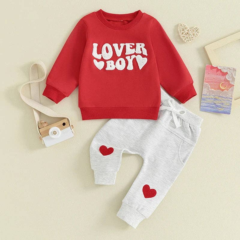 Lover Boy Infant/Toddler Chenille Letters Loungewear Set 6-12M