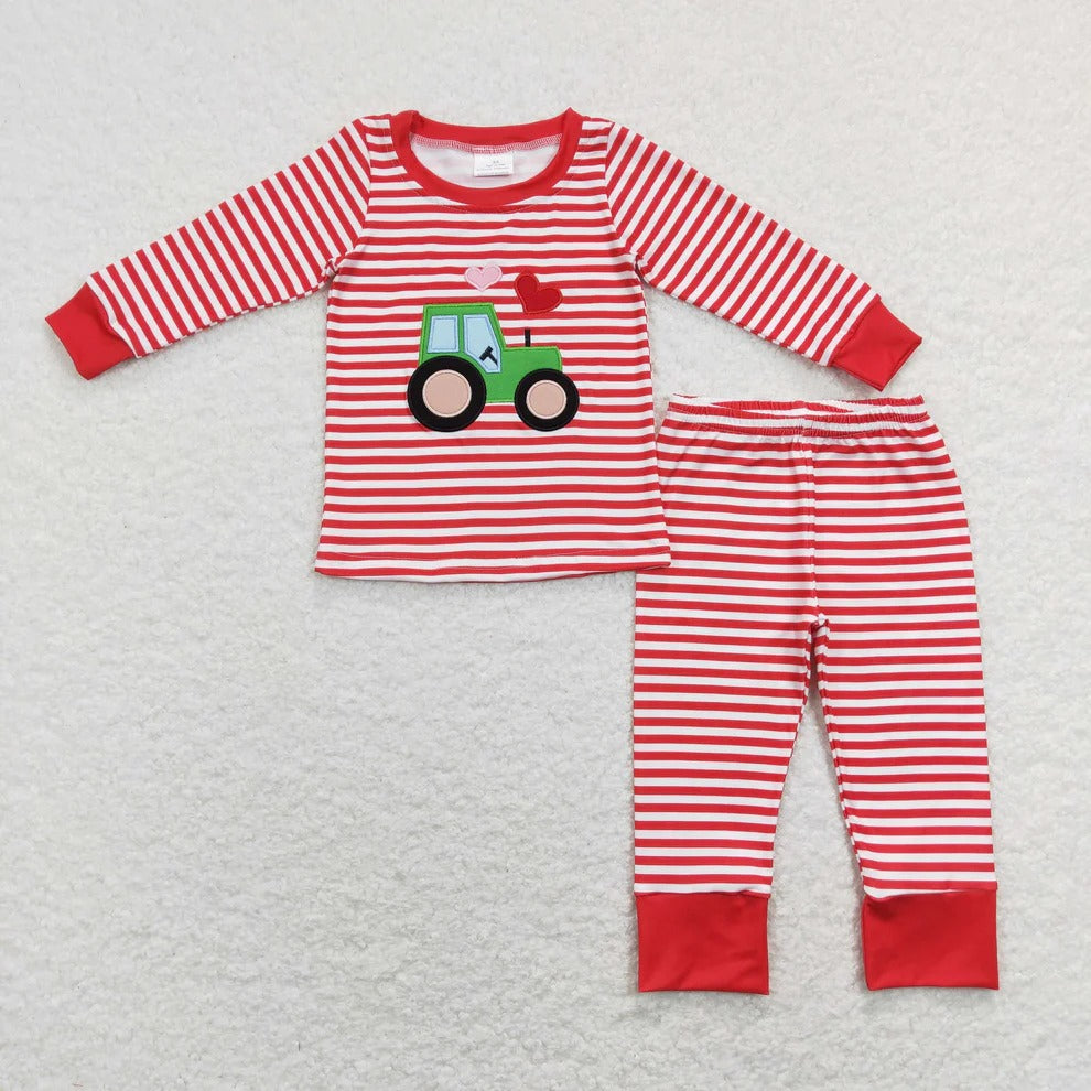 Tractor Love Striped Set