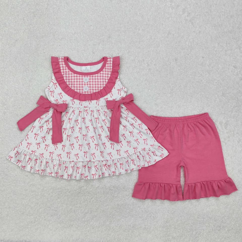 Bow Ruffle Short Set