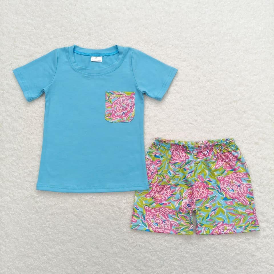 Watercolor Turtle Short Set
