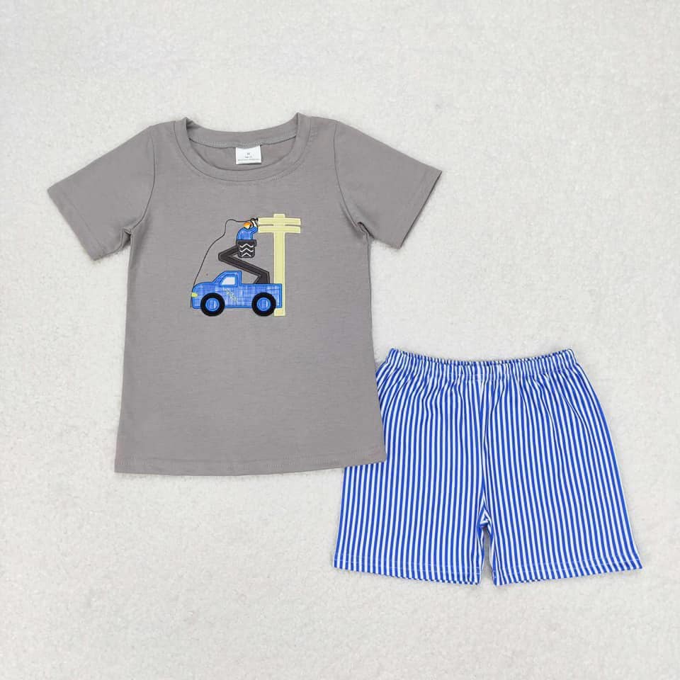 Embroidered Lineman Short Set
