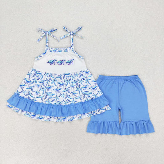 Sea Turtle Ruffle Short Set