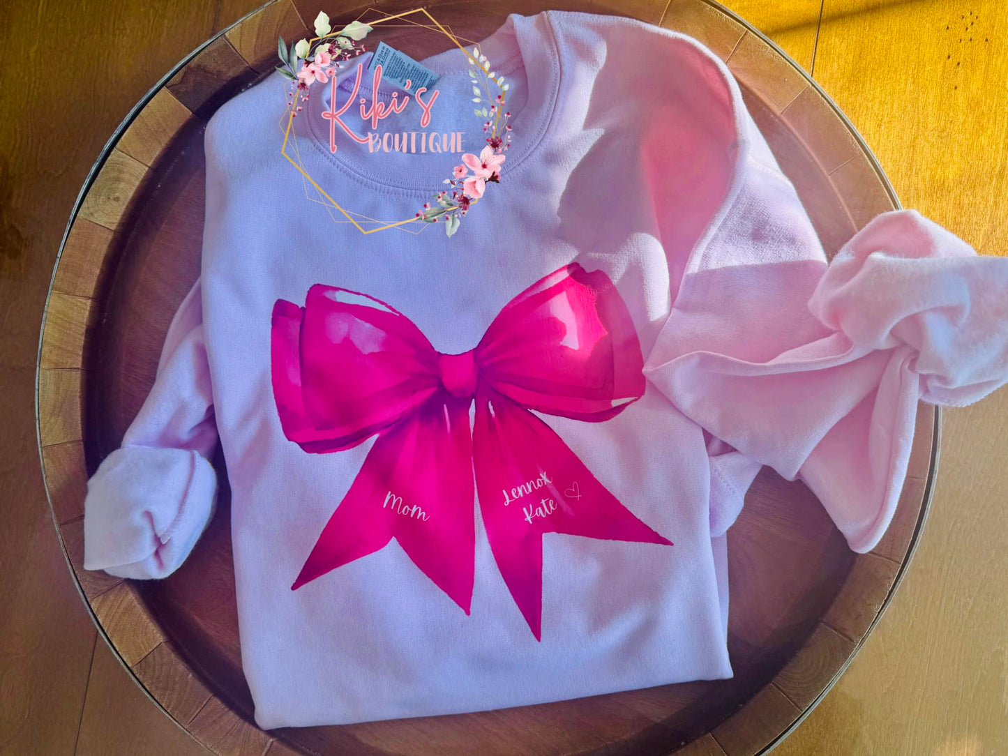 Personalized Coquette Bow Crewneck