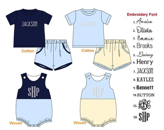Embroidered Short Set/ Bubble