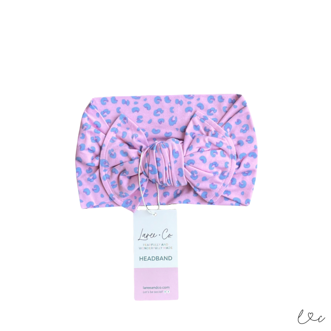 Laree + Co. - Lillian Leopard Bamboo Headwrap Bow: TD