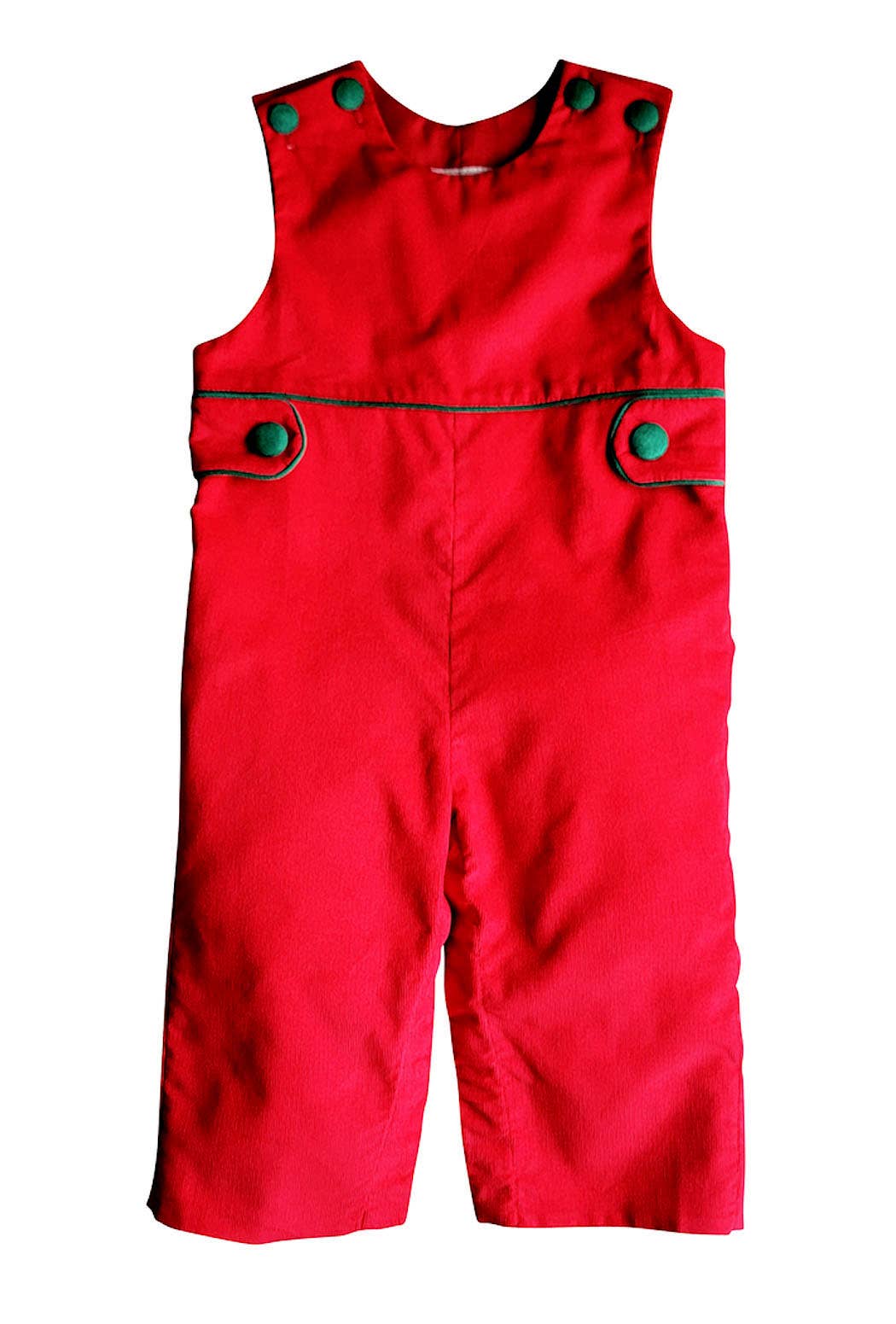 Marco and Lizzy - Christmas time Red Corduroy boy's long overall: 2T