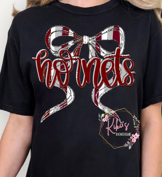 Preppy Hornets with Glitter Bow
