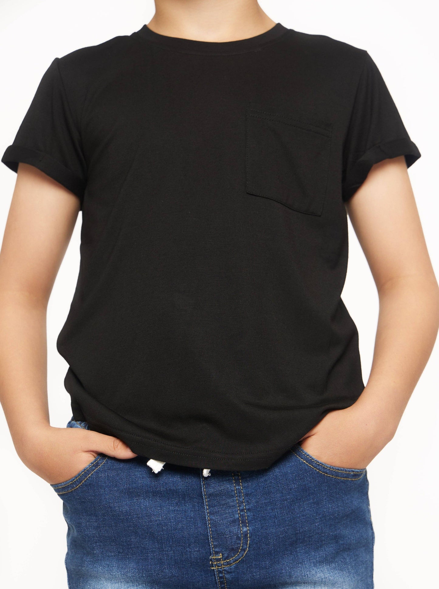 Little Bipsy - Bamboo Pocket Tee - Black: 5-6T