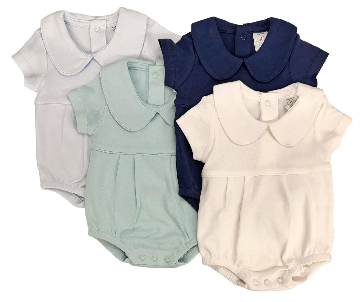 SK Blanks - Pleated Bubble-Short Sleeve Sleeve: Navy / 6-12M