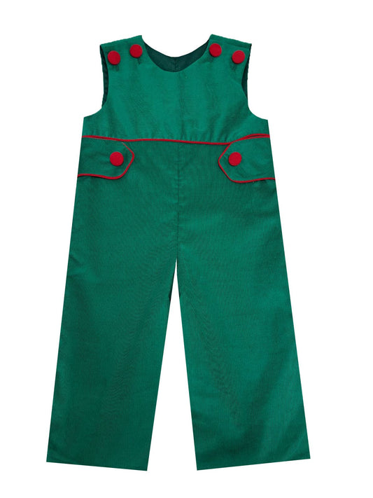 Marco and Lizzy - Boy's Green Corduroy Overall: 2T