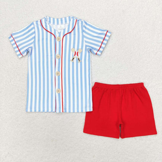 Striped Baseball Short Set