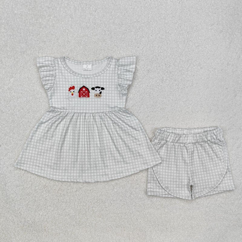 Farm Animal Ruffle Short Set