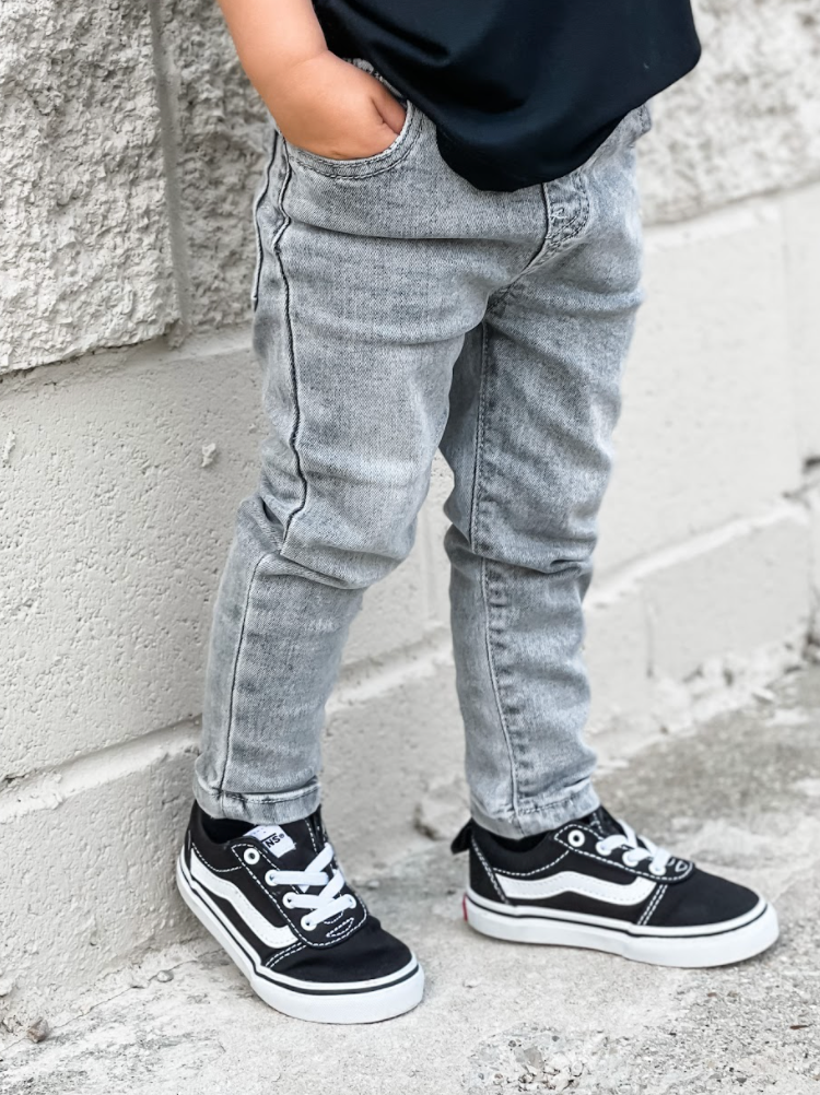 Little Bipsy - Grey Wash Denim: 3-4T