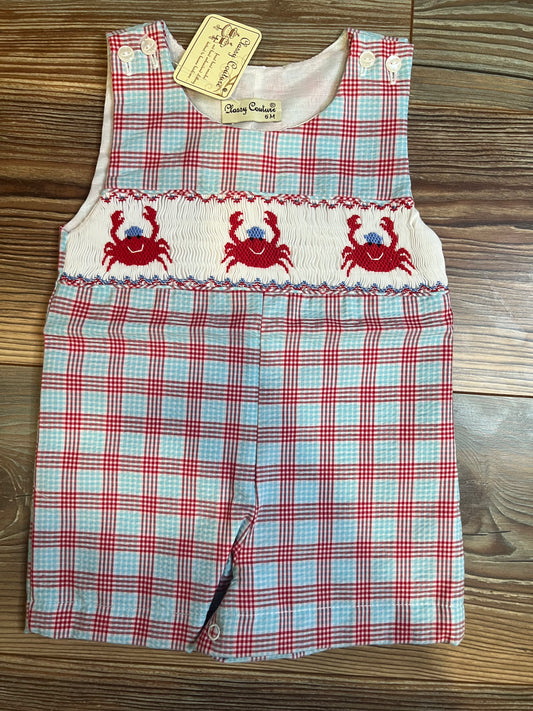 Classy Couture Smocked Crab Shortall