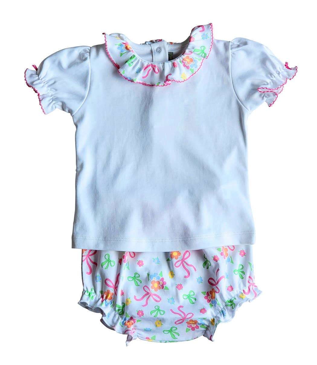 Lazos y Flores Conjunto de Pañales Niña Algodón Pima