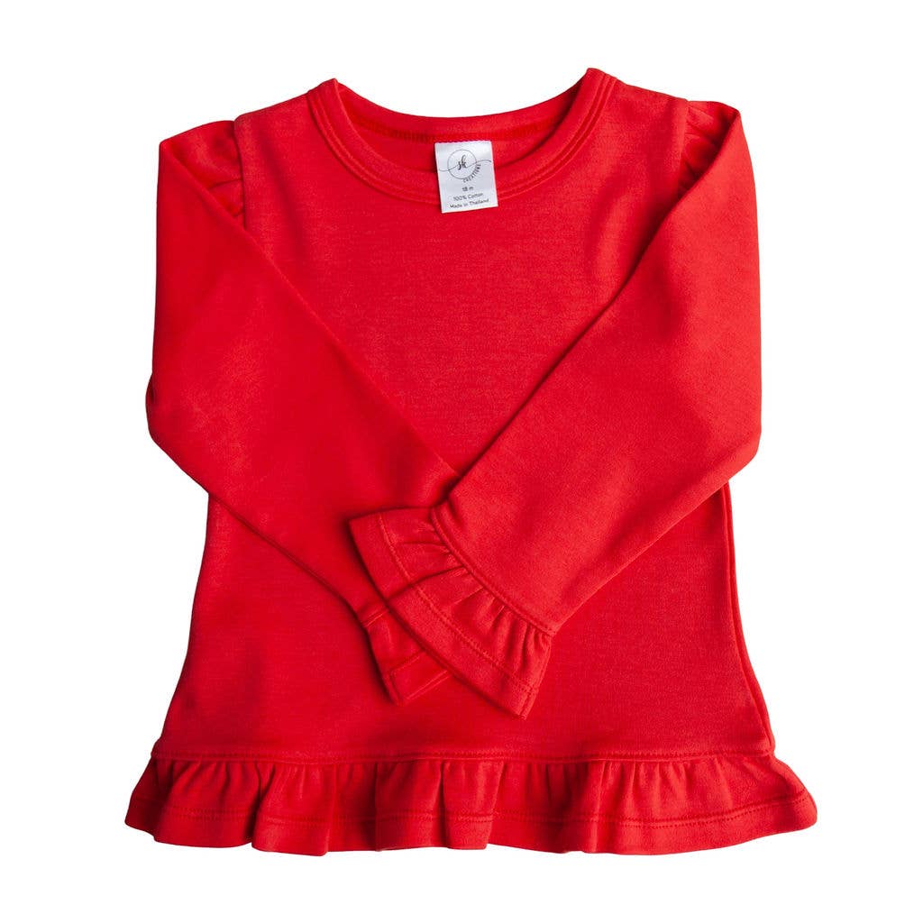 SK Blanks - Long Sleeve Ruffle Shirt: White / 8