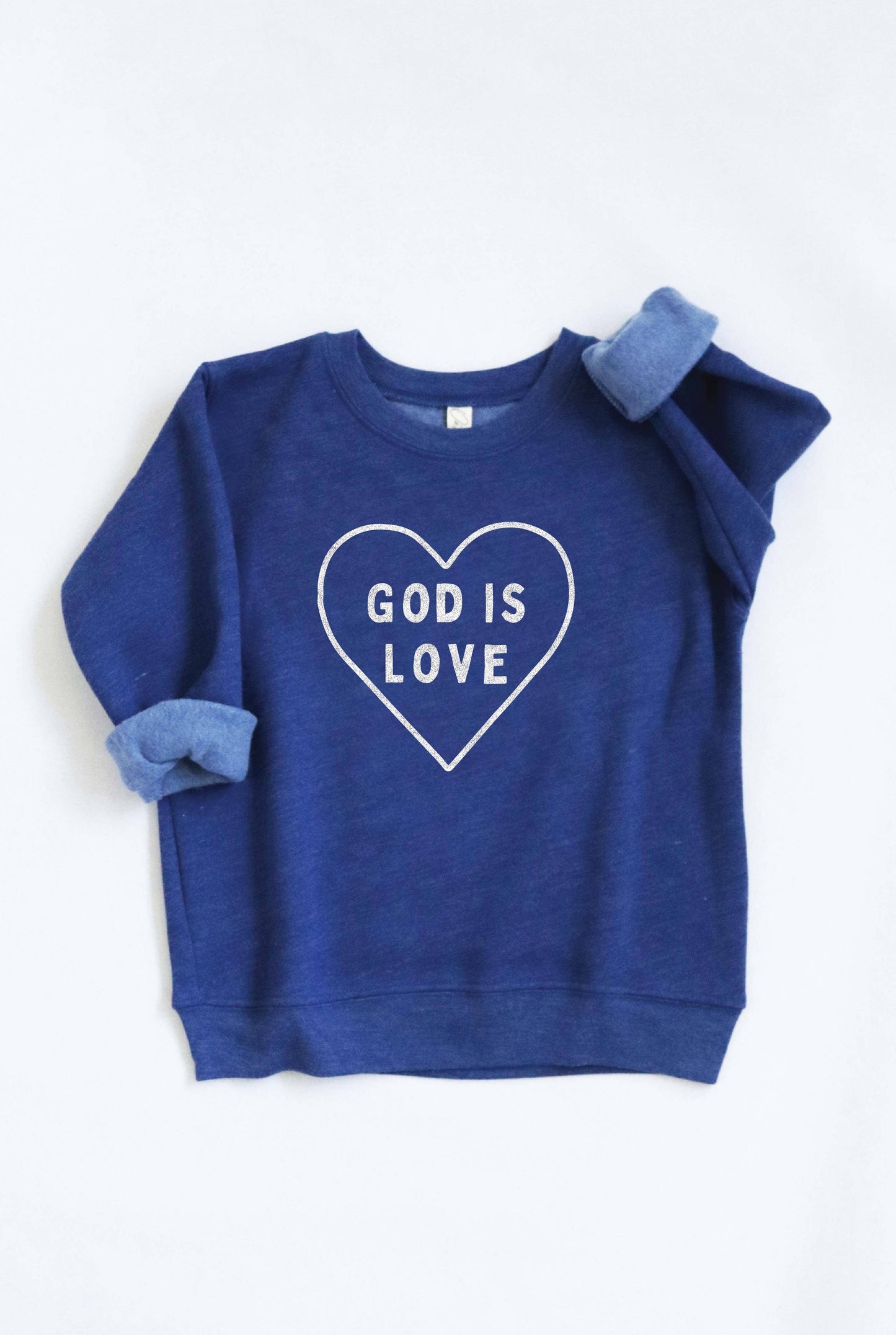 OAT COLLECTIVE - GOD IS LOVE Toddler Unisex Graphic Sweatshirt: HEATHER DUST / 3T