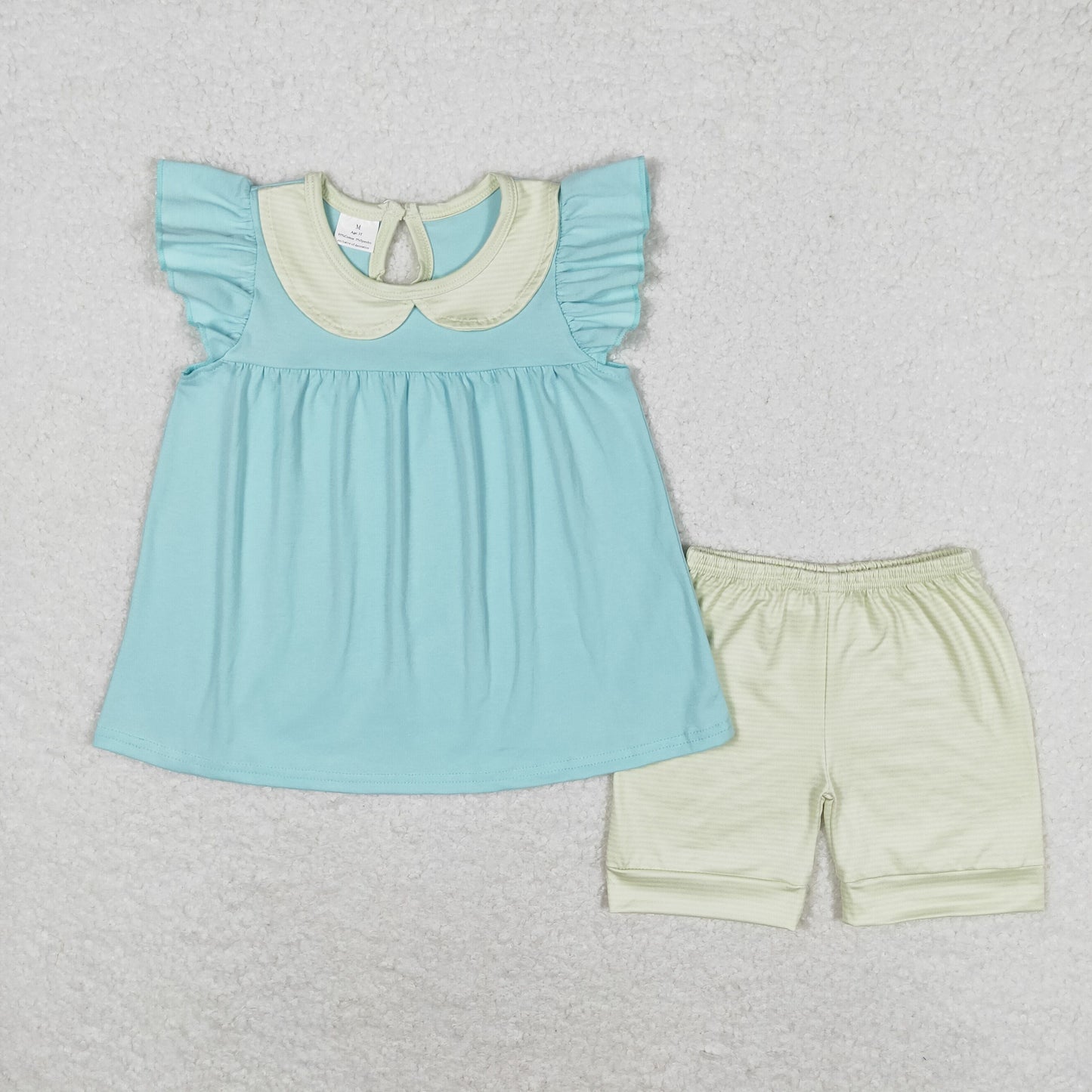 Mint Ruffle Short Set