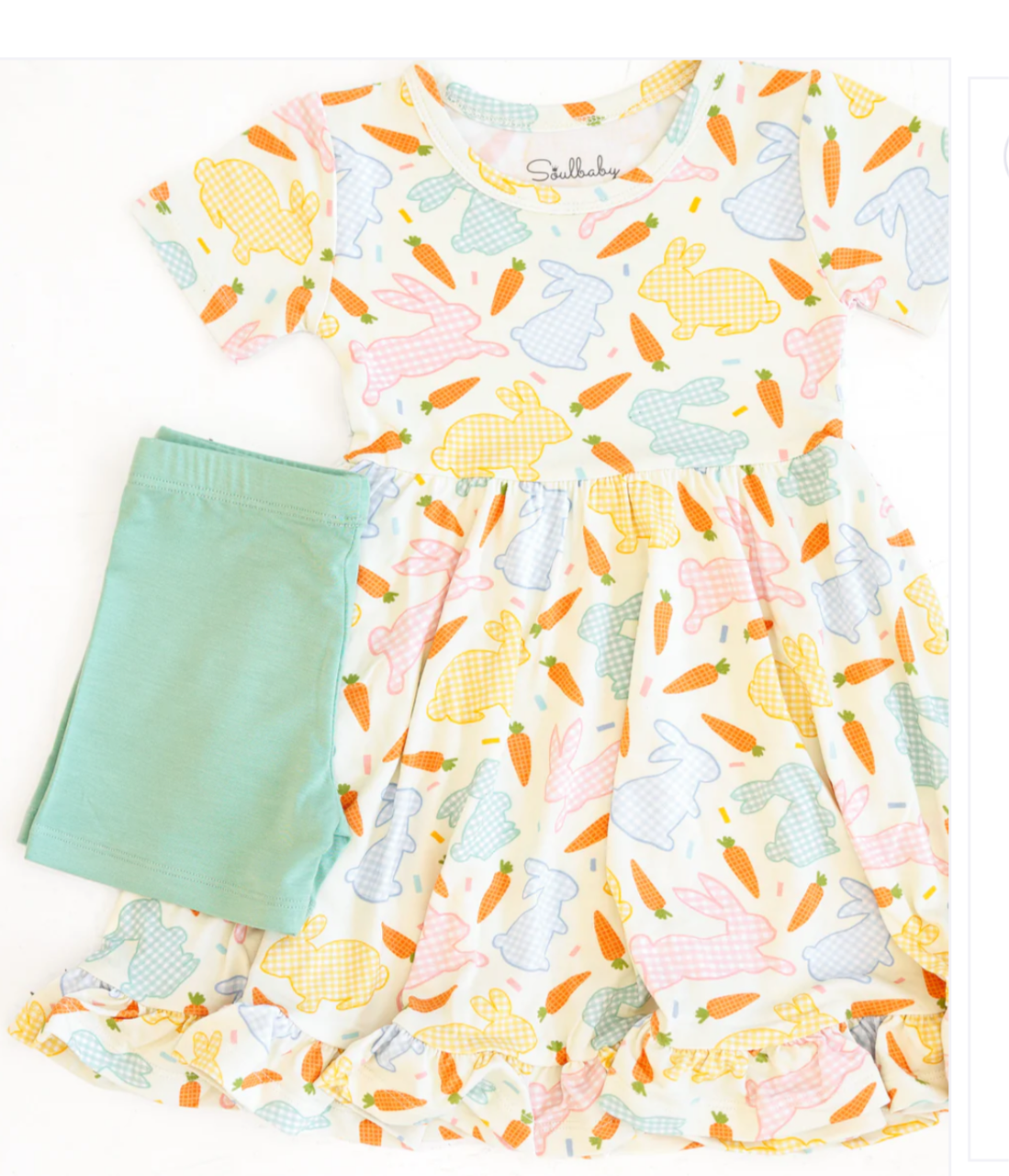 Hoppy Bunnies Twirl Dress with Biker Shorts