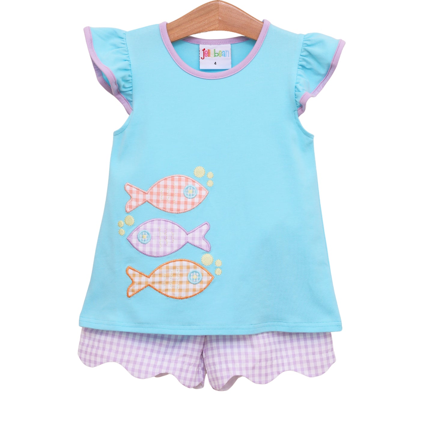 Fish Trio Scalloped Short Set