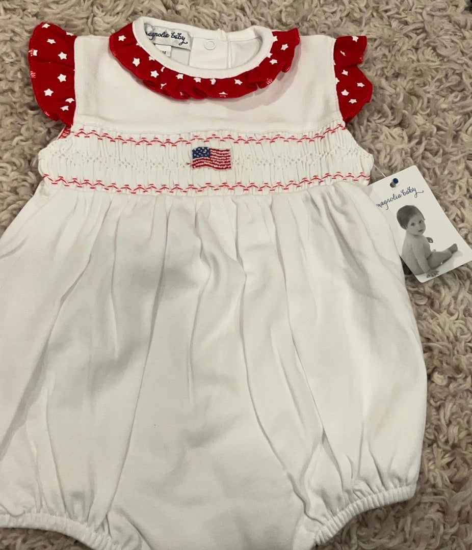 Smocked Flag Ruffle Bubble