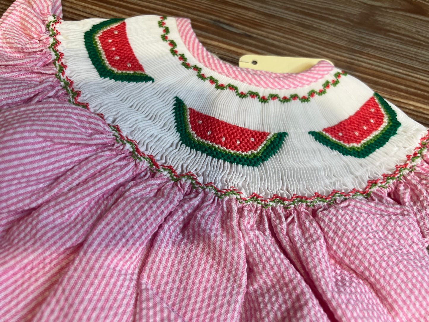 Classy Couture Smocked Bishop Watermelon Dress