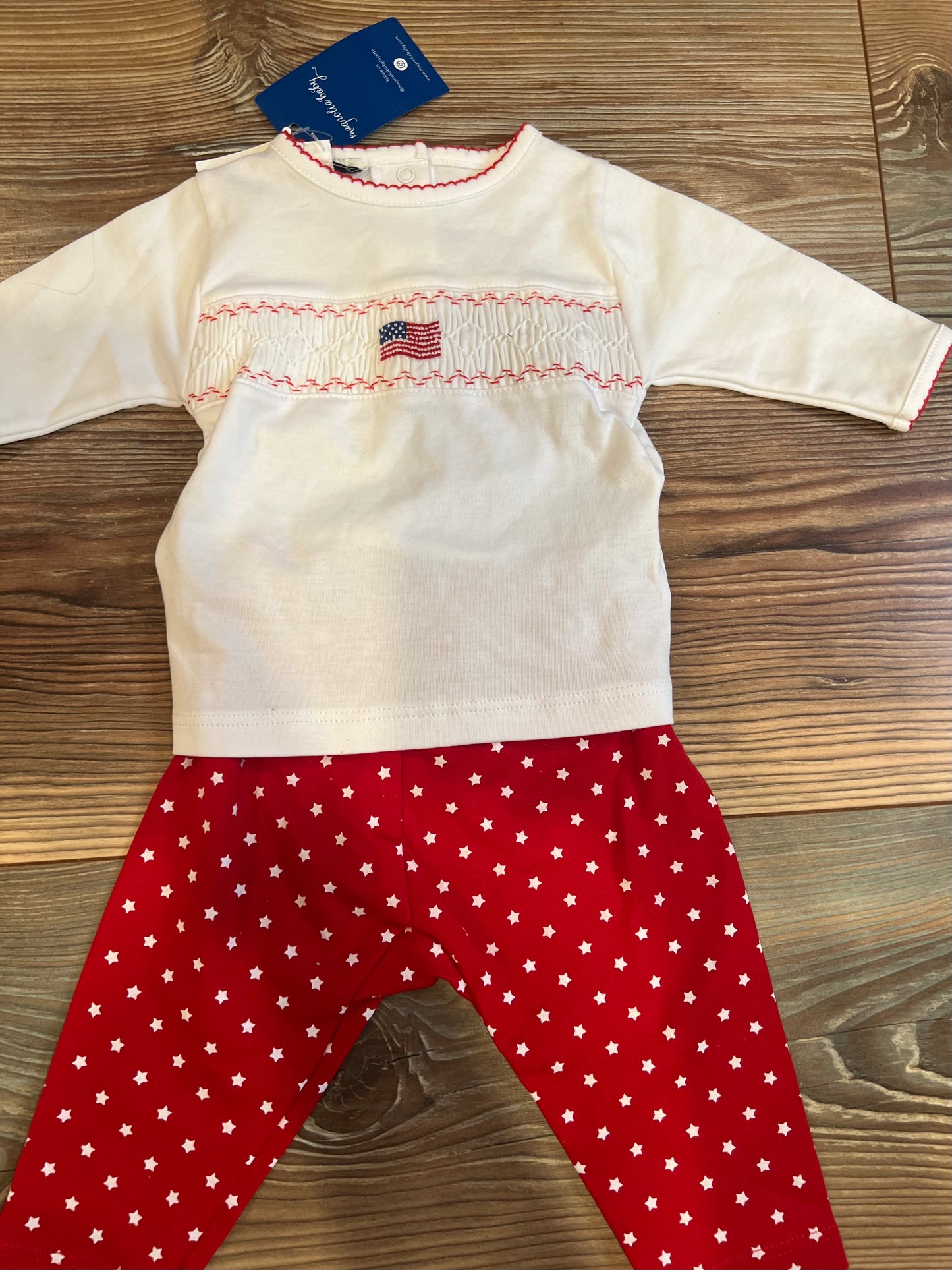 Smocked 2 Piece Flag Set