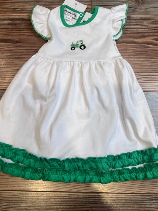 Tiny Tractor Embroidered Flutters Dress Set