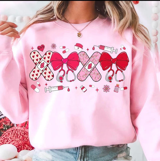 Healthcare Bandaid Valentine Crewneck