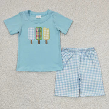 Popsicle Embroidered Short Set