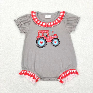 Embroidered Tractor Romper